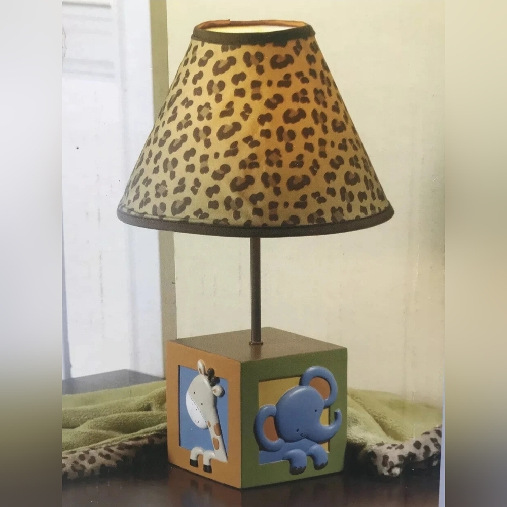 Safari Baby Nursery Lamp Giraffe & Elephant Decor NoJo Zambia Gift New NWT